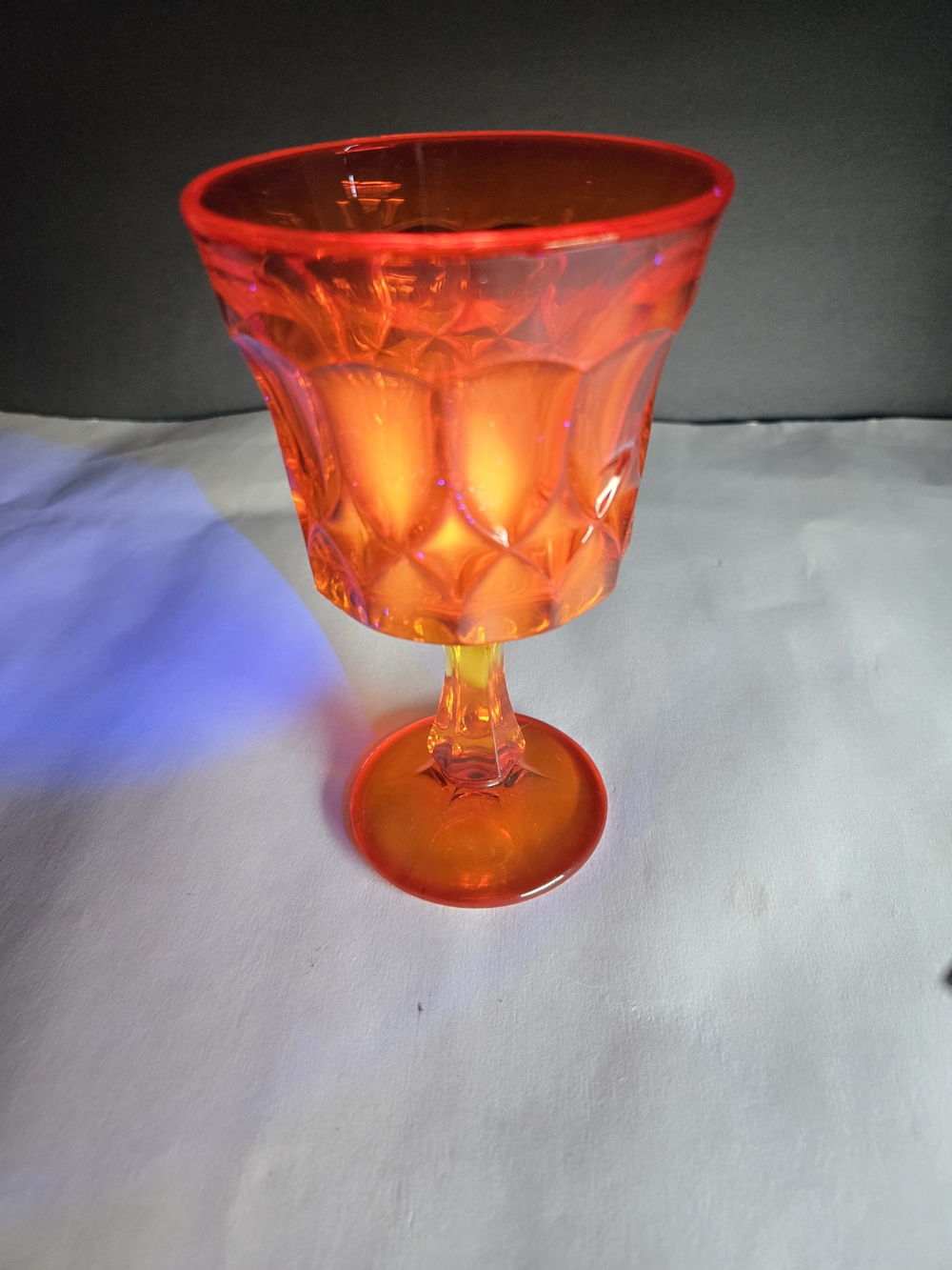 Noritake Perspective Tangerine Amberina Vintage   Glass Goblet